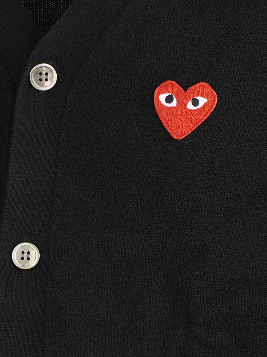 V-NECK CARDIGAN RED EMBLEM RED HEART