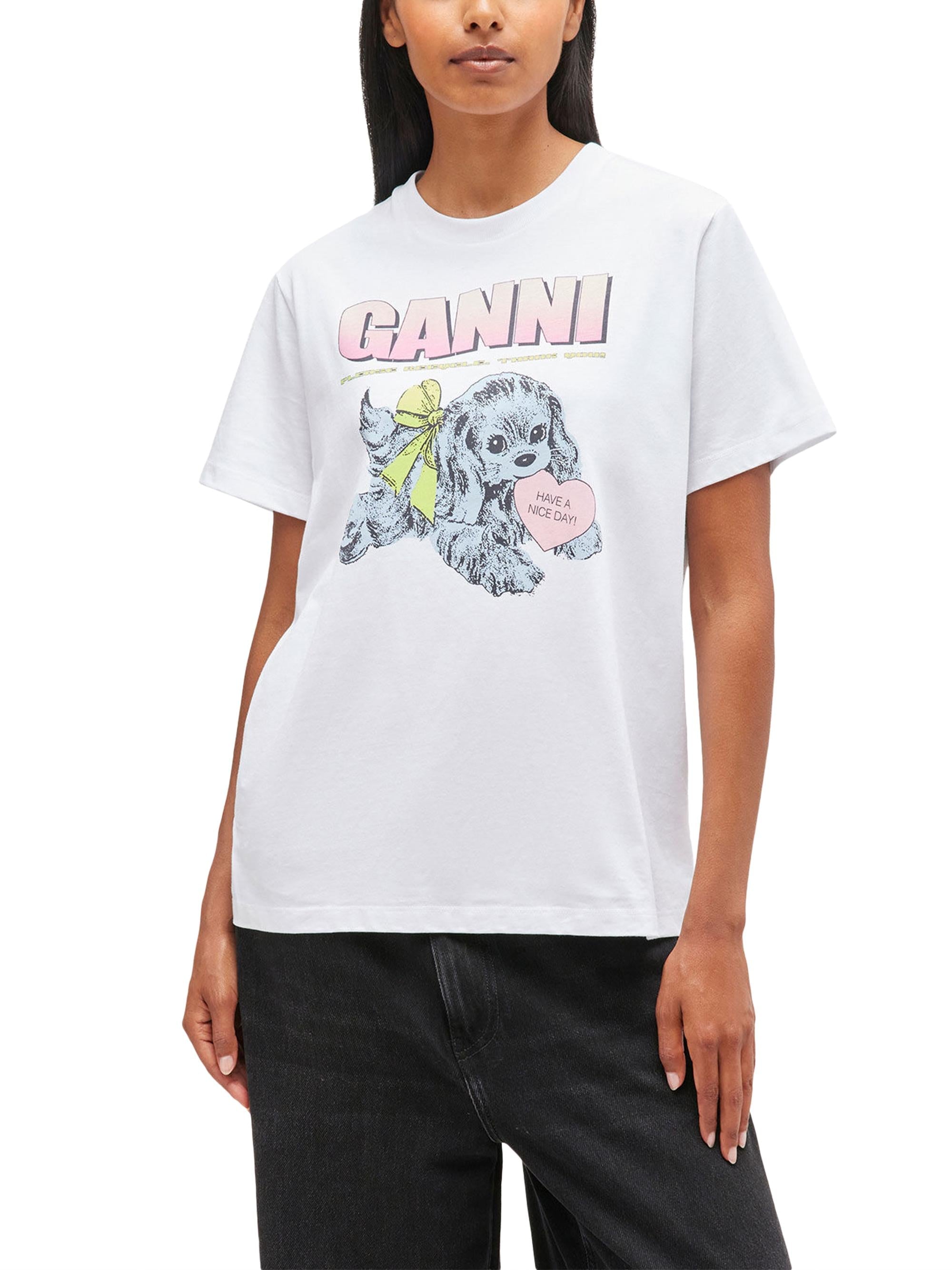 Basic Cotton Jersey Neon Puppy  T-shirt