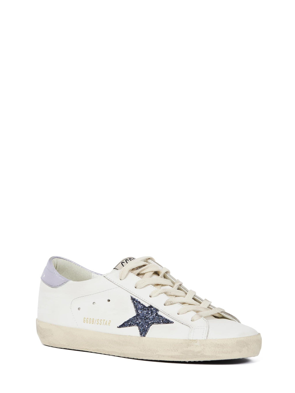 SUPER STAR LEATHER UPPER AND TOE GLITTER STAR LAMINATED HEEL