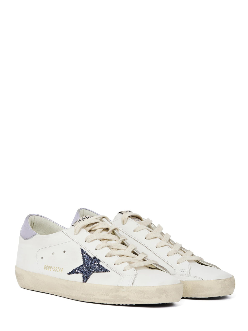 SUPER STAR LEATHER UPPER AND TOE GLITTER STAR LAMINATED HEEL