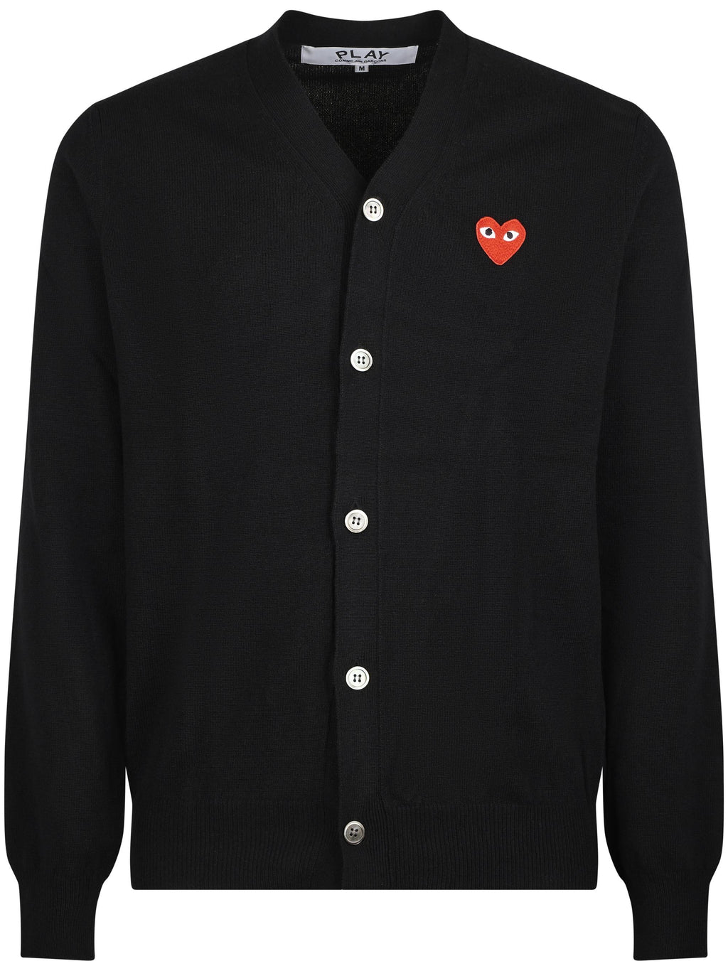 V-NECK CARDIGAN RED EMBLEM RED HEART
