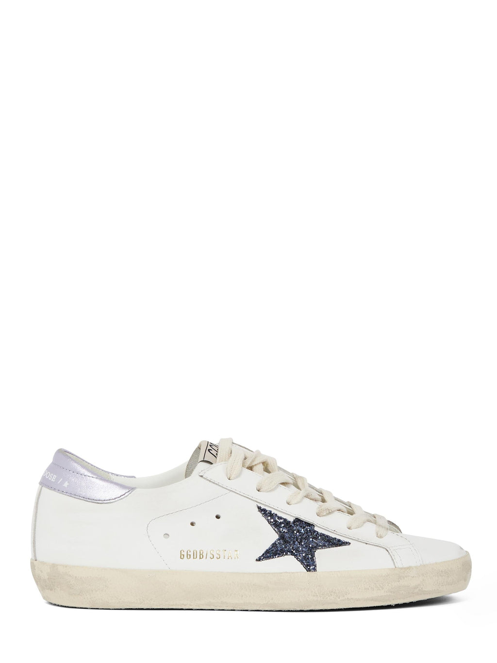 SUPER STAR LEATHER UPPER AND TOE GLITTER STAR LAMINATED HEEL